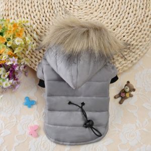 DSFSI Chống gió Quần áo ấm cho chó Mùa đông Mũ lông mềm Áo khoác đi bộ đường dài cho chó Thời trang Có thể điều chỉnh Quần áo thú cưng dành cho chó nhỏ và vừa