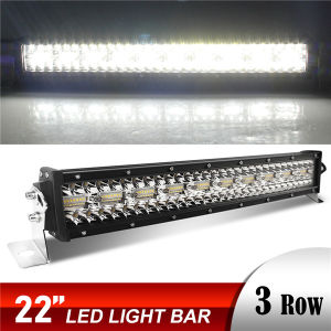 22inch LED Light Bar 3 Row Flood Spot Beam Combo 20000LM Off Road Driving Offroad Car Truck 4x4 SUV ATV Boat 12V 24V