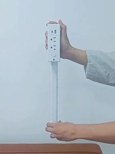 European-style power plug adjustable/rotatable wall-mounted with a circular extension cord adjustable in length.