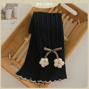 Quần tất cho bé gái tất cho bé gái len gân legging không bàn đính nơ hoa đáng yêu