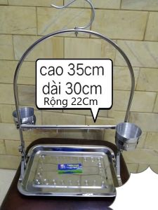 1 bộ cầu đứng nhỏ (30*22*35) kèm xích và vòng chân cho mọi dòng vẹt nhỏ trung