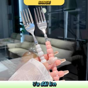 SHNGki Ngọc Trai Xử Lý Ngã Ba Cho Món Tráng Miệng Hộ Gia Đình Bít Tết Thép Không Gỉ Ngã Ba Salad Ngã Ba Món Tráng Miệng Mì Ống Ngã Ba Phụ Kiện Nhà Bếp Tiện Ích