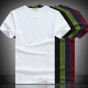 Men Short Sleeve O-neck T-shirts Cotton Solid Color Loose Basic T-shirt Casual Fitness top