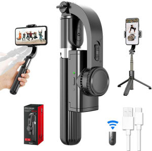 LENUO Gimbal Stabilizer 360° Rotation Selfie Stick Tripod with Bluetooth Wireless Remote Portable Phone Holder Auto Balance