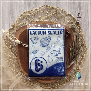 ( Isi 50 Lembar )Plastik Vacum Makanan 15x20 Cm / Plastik Vacum Bag Sealer Plastik Vacuum FRozen FOOd Plastik Kemasan Makanan