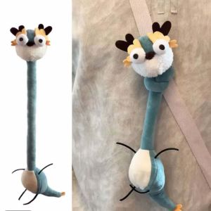 BEIBEI Cute Style Long Neck Monkey Plush Keychain Funny Design White Color Rabbit Bag Pendant Kawaii 40CM Horse Plush Pendant Bag Decoration