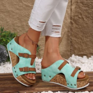 International Site WomenS Summer Outdoor Large Size Cork Slippers Lazy Slippers Half-Slippers Cork Shoes For Women