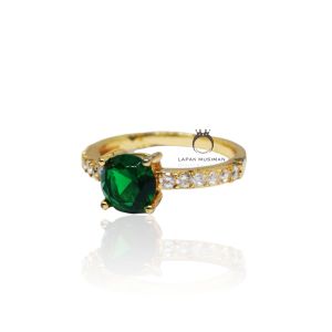 Cincin Wanita Cewek Batu American Diamond Berlian Gold Emas Mewah
