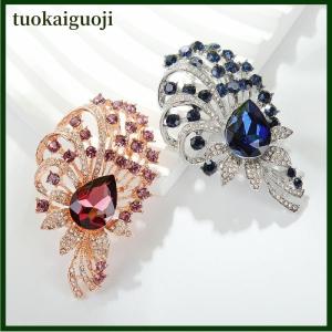 tuokaiguoji เข็มกลัดคริสตัลพลอยเทียมหรูหราวินเทจสำหรับผู้หญิงเสื้อโค้ทเครื่องประดับของขวัญเครื่องประดับ