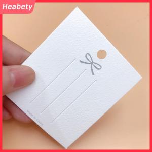 Heabety 50 cái thẻ kẹp tóc màu trắng đính Thẻ cung hiển thị Thẻ các tông đóng gói giấy