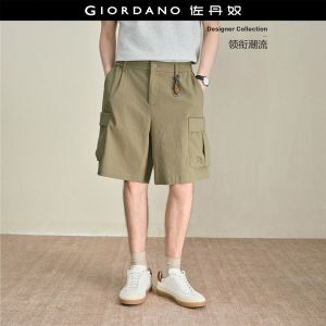 Giordano Men Carog pockets half elastic waist shorts Free Shipping 18106704