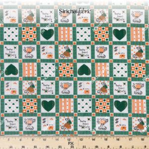 ผ้าคอตต้อนทีซี Cotton TC ลายควิลท์ หัวใจ ตุ๊กตา หน้ากว้าง 44 นิ้ว ผ้าเมตร ผ้าหลา