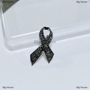 [COD] Big House Simple Alloy Black White Ribbon Pin Badge Brooch Funerals Memorial Pin Mourning Badge Suit Clothing Jewelry Accessories