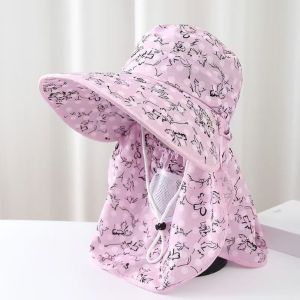 LITTLEX Vành rộng Khẩu trang mũ chống nắng Thoáng khí Bảo vệ khỏi tia cực tím Mũ làm việc hái trà Thời trang Bọc toàn bộ Mũ của ngư dân Mùa hè ngoài trời