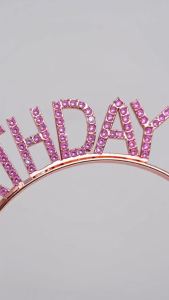 Blue Birthday Girl Headband for Women & Girls Sparkling Rhinestone Happy Birthday Tiara Crown Accessories for Party Outfit