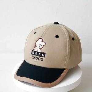 Fjrstore Topi Anak 1-9 Tahun Motif Bordir Bear Choco Fashion Anak Laki-Laki & Perempuan Bahan Katun Amerikan Drill One Size Pat Baseball Hat