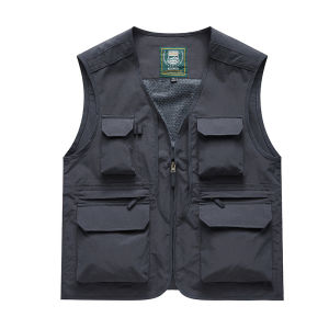 Mens Multi Pocket Breathable Vest Lightweight Utility Vest Casual Outdoor Travel Work Vest Fashion Comfort Vest with Many Pockets