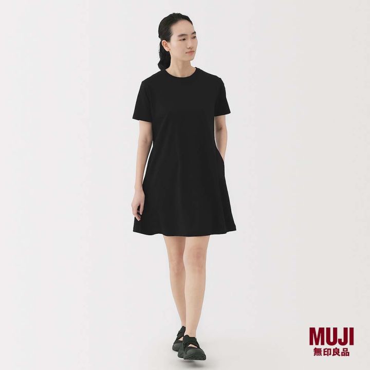 MUJI Ladies Cool Touch Crew Neck S/Slv Dress(Asean) Lazada