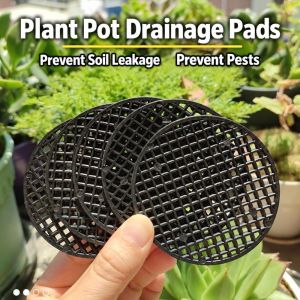 MIRELAE 500/400/300/200/100/50/40Pcs Hình tròn và hình vuông. Tấm lót lưới lỗ thoát nước Nhựa Đã được làm dày Tấm lót lưới đáy chậu cây Thực tế Thoáng khí Lưới thoát nước cho chậu hoa Cây mọng nước