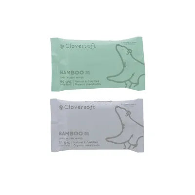 Cloversoft Plant-Based Unbleached Bamboo Antibacterial Organic Wet Wipes | Wet Tissue | Safe For Kids