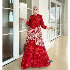 TRIANGLE DRESS GAMIS TWILL RAYON CANDI MEKAR GAMIS BATIK CAP PEKALONGAN