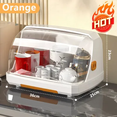 Hisoa Baby Feeding Bottle Storage Box Large Size Baby Tableware Portable Draining with Lid Dustproof and Resistant Tableware Cupboards Container