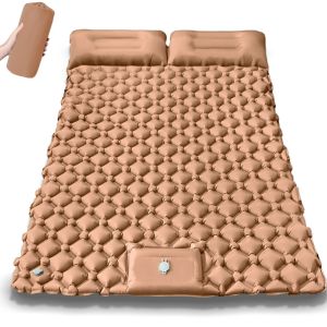 HELUVK Inflatable Sleeping Pad Double TPU Tent Sleeping Mat Portable Extra Wide Camping Air Mattress