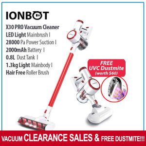 CLEARANCE SALES IONBOT X30 PRO Cordless Handheld Vacuum Cleaner FREE UVC Dustmite Vacuum