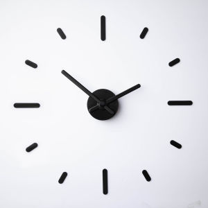 On-Time wall clock V2M Super Black สีดำ 56 cm. นาฬิกาไม่เจาะผนัง ไม่มีเข็มวินาที