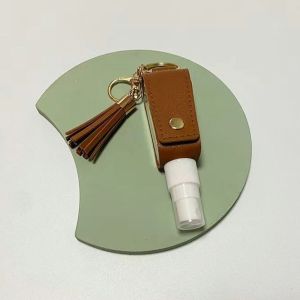 Portable Hand Sanitizer Holder Leather Key chain Various Colors Available Alcohol Spray Bottle