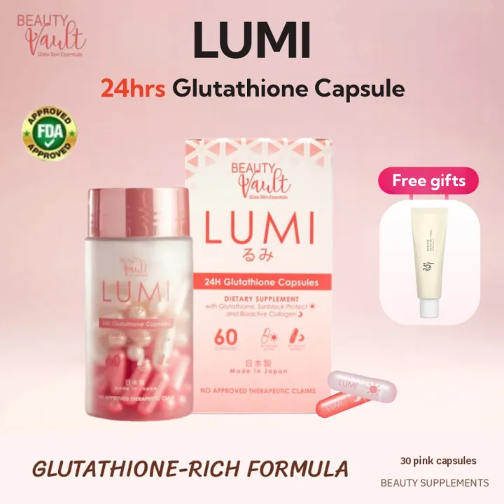 lumi glutathione fda approved Day Collagen Capsule Beauty Vault Maymay Entrata Ivana Alawi Whitening Gluta Fyang 60 pieces Calcium gluconate Injection