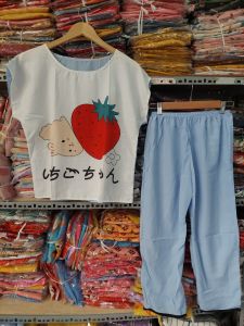 Set bộ Pijama tay ngắn quần dài lụa hàn Đồ mặc nhà họa tiết hoa xinh tiểu thư one size