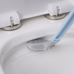 Annies Sphere Wall-Mounted No-Drill Long Handle Soft Gel Toilet Brush for Home Bathroom Cleaning