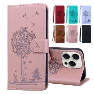 Strap Phone Case For iPhone 12 Mini 11 XR XS X 8 7 6 6s SE 2020 SE2 2022 Pro Plus Max Cases Dandelion Leather Wallet Flip Cover