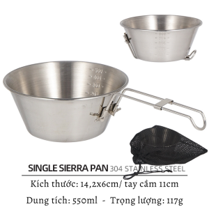 Bát gấp bằng thép không gỉ có túi đựng Chén/tô gấp gọn di động bát cơm siêu nhẹ inox 304 cắm trại dã ngoại phượt
