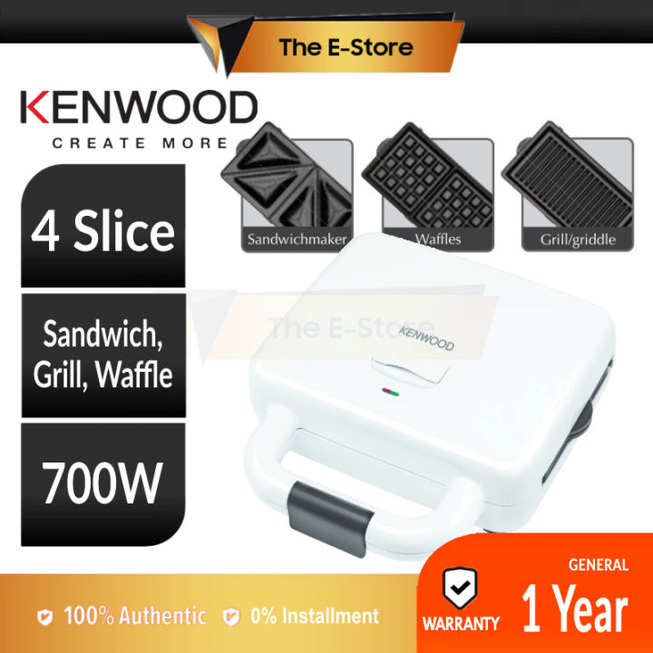 Kenwood Sandwich Maker with 3 snacking plates SMP84.C0WH (Sandwich