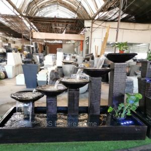 S52 Feng Shui 8x3.5 Water Pond Fountain Kolam Air Sandstone Garden Water Feature Balinese 风水流水喷泉瀑布池 Fish Waterfall Home