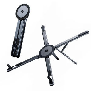 Kebiumei 4 in1 nhôm Điện thoại di động màn hình gập đứng đứng từ tính cầm tay có thể chỉnh góc Tương thích với điện thoại máy tính bảng máy tính xách tay