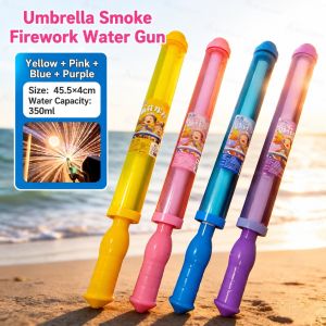 Umbrella Fireworks Water Gun 350ml Pull-Type Water Blaster with Multi-Spray Effect Summer Outdoor Water Toy for Kids Beach Pool Party