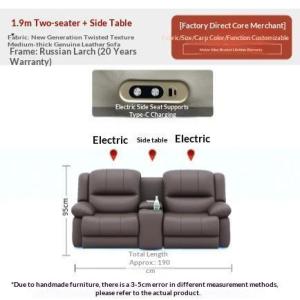 FZT [Pre-order] Brown-Toned Modern Electric Recline Sofa with Side Table Type-C Charging