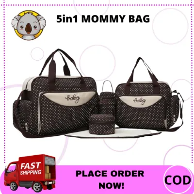 Multi-function Mummy bag 5in1 Mummy Bag Travel Bag Shoulder Bag Sling Bag Diaper Bag
