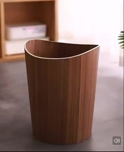 FFBH Simple Wooden Waste Bins Dust‑proof Living Room Waste Bins Nordic Minimalist Trash Can Convenient Household Merchandises Y5R7K