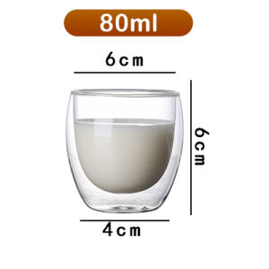 Transparent Double Wall Glass Cup Coffee Mug Heat Resistant Cup With Handle 150ml/250ml/350ml