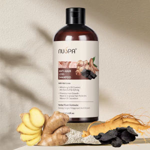 Organic sulfate-free oil-based shampoo to control keratin production prevent hair loss and promote hair growth.