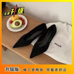 [Free Shipping] 2026 New Collection: Korean-Style Minimalist Retro Pointed-Toe Flats Elegant Shallow-Toe Design Versatile For Work And Everyday Wear Low-Heeled WomenS Shoes