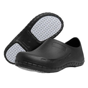 VINCENT Chef Shoes Slip Resistant Kitchen Shoes Nurse Shoes -Non-slip & Oil-proof Slip on Cook Formal Safety Work Shoes for Men Chef Clogs Hospital Operating Room Lab Medical Loafers EVA Injection White Shoes Size 37-44