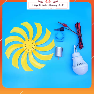 [Lập Trình Nhúng A-Z][G166] Bộ Dụng Cụ Làm Tua Pin Gió Năng Lượng Gió Làm Sáng Bóng Đèn Máy Phát Điện Gió