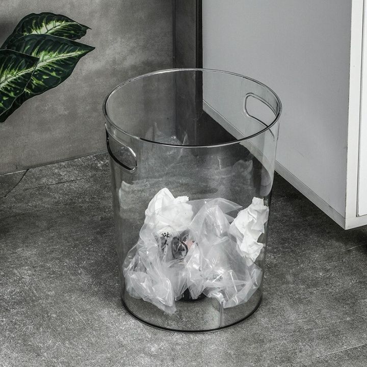 Small Transparent Trash Can Garbage Bin with Handle Lazada PH