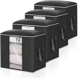 Large Capacity Clothes Storage Bag Folding Closet Organizer Non-woven Storage Box For Pillow Blanket
