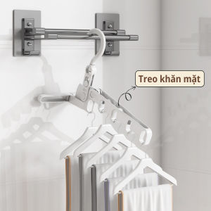 C50 Móc treo quần áo di động 5 lỗ treo gắn cửa gấp gọn Móc phơi đồ linh hoạt xoay 360 gắn mọi nơi trong nhà mang du lịch CINDY